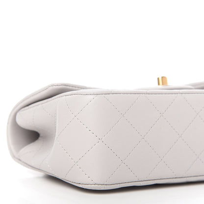 Chanel Lambskin Quilted Mini Top Handle Rectangular Flap Grey 6 of 11