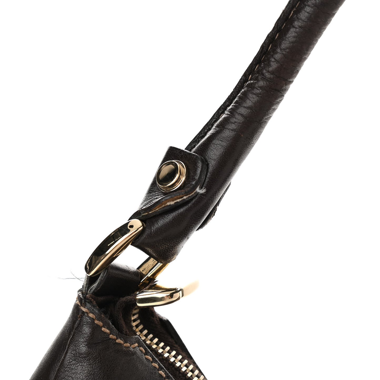 Monogram Large D Gold Hobo Dark Brown