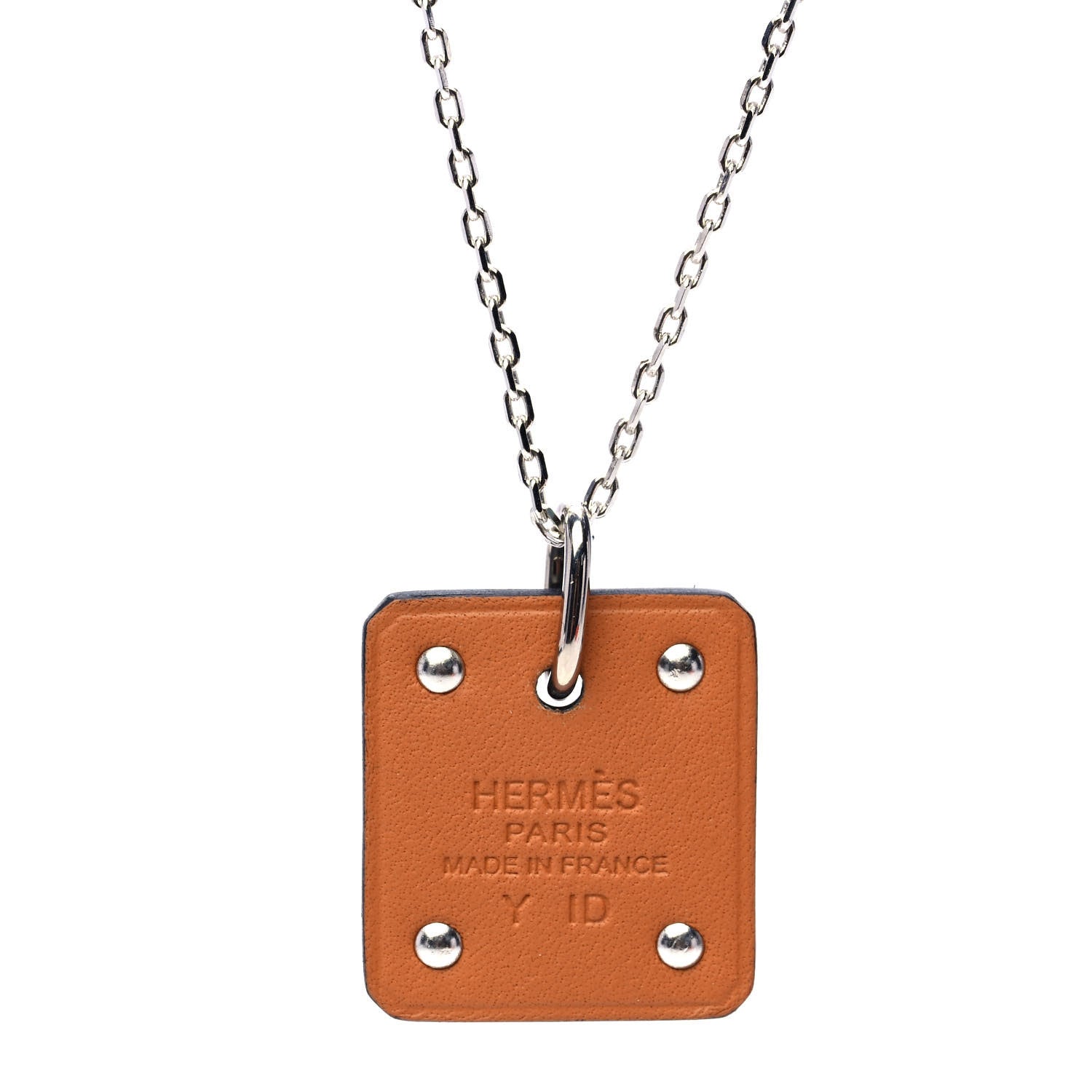Hermes Palladium Plated Swift As De Coeur Necklace Black 3 of 4