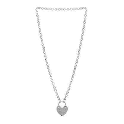 Tiffany Sterling Silver Return To Tiffany Love Heart Lock Pendant Necklace 3 of 4
