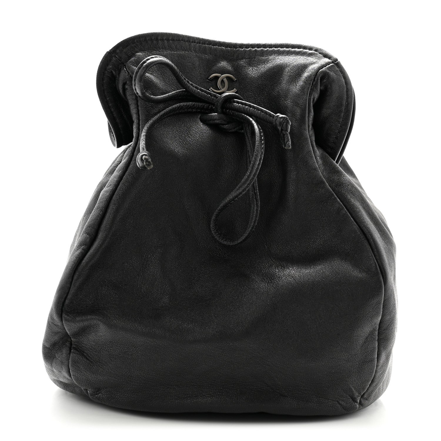 Chanel Lambskin Drawstring Bag Black 1 of 13