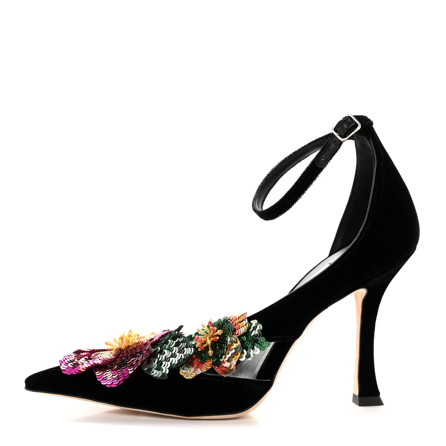 Sequin Velvet Azara 100 Pumps 37 Black