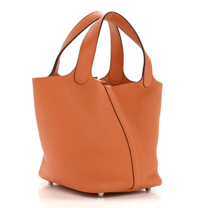 Hermes Taurillon Clemence Picotin Lock 18 PM Orange 3 of 10