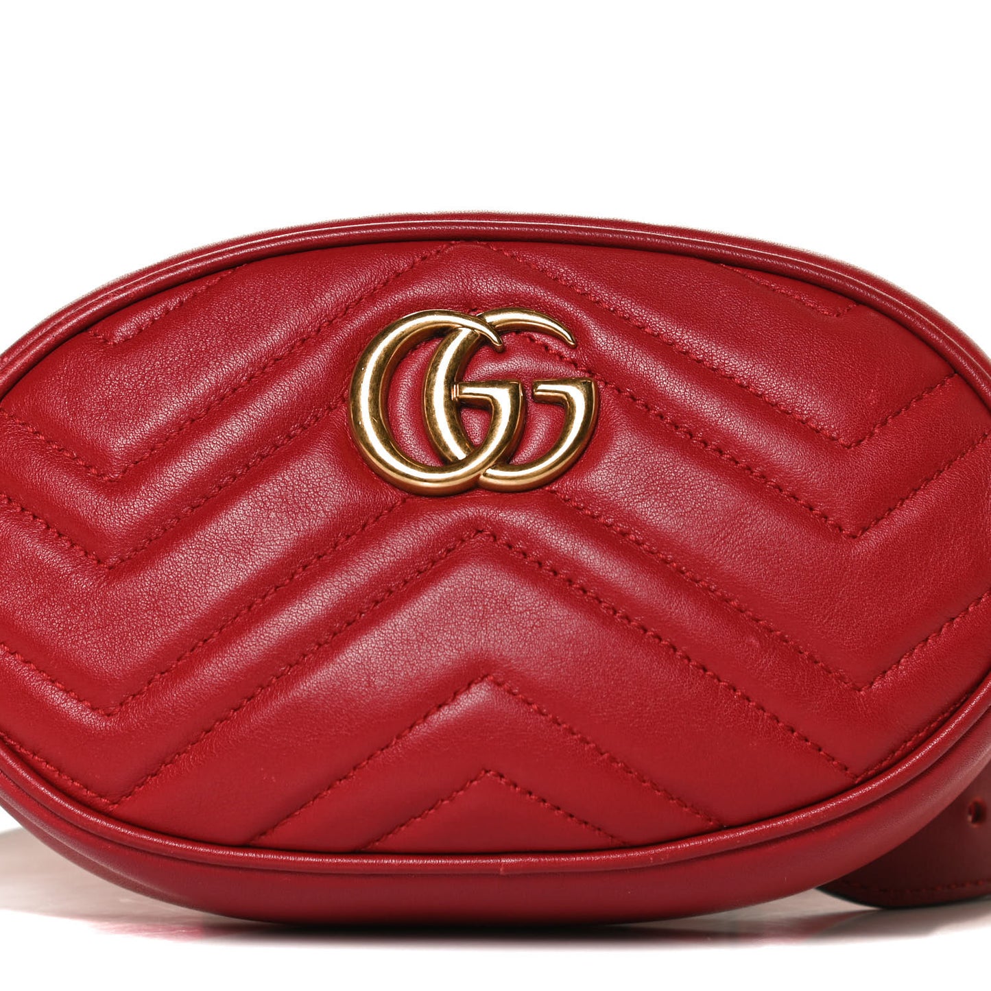 Calfskin Matelasse GG Marmont Belt Bag 85 34 Hibiscus Red