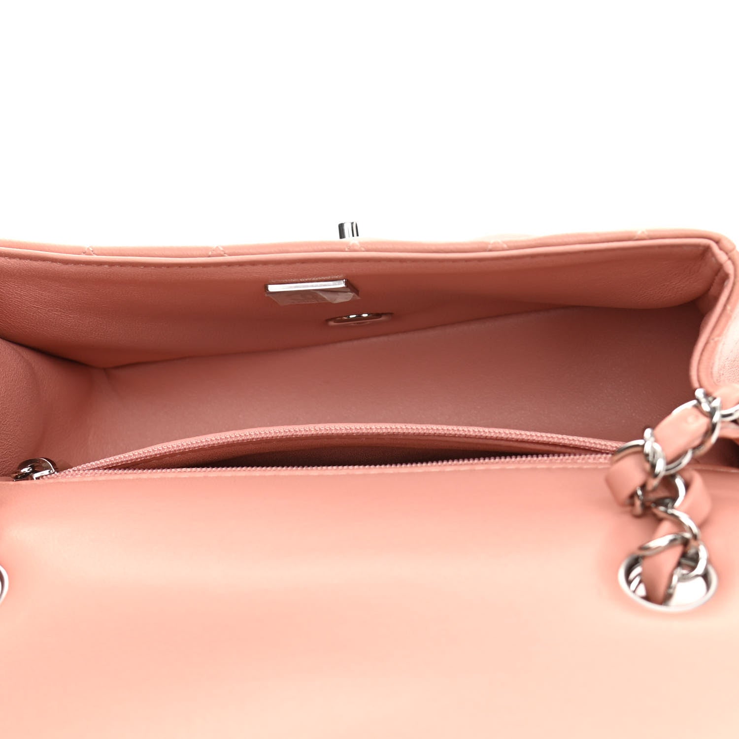 Chanel Lambskin Quilted Mini Rectangular Flap Dark Pink 5 of 11