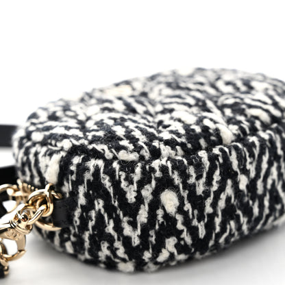 Chanel Tweed Lambskin Quilted Waist Bag With Coin Purse Black 10 of 11