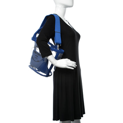 Prada Plexiglass Canapa Small Shopper Tote Cobalto 2 of 9