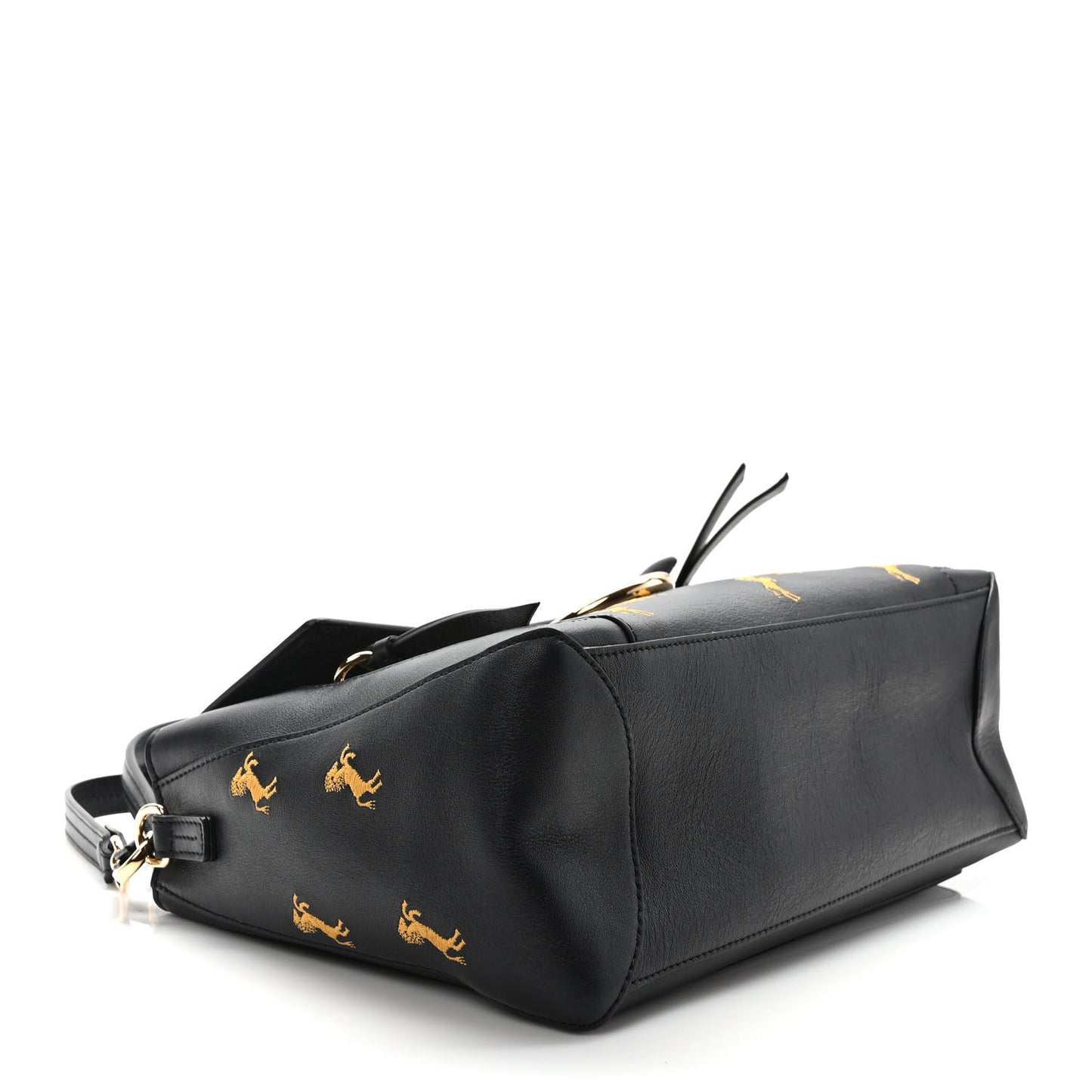 Smooth Calfskin Little Horses Embroidered Medium Faye Day Shoulder Bag Full Blue