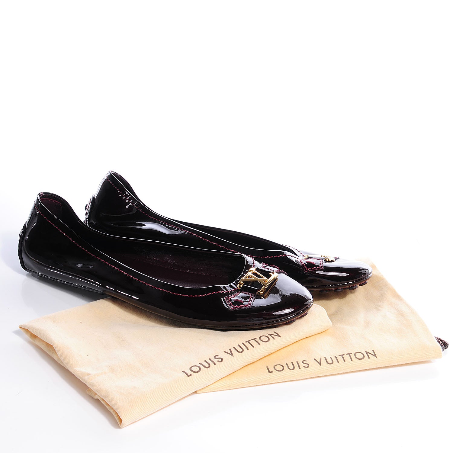 Louis Vuitton Patent Oxford Ballerina Flats Amarante Size 42 6 of 9