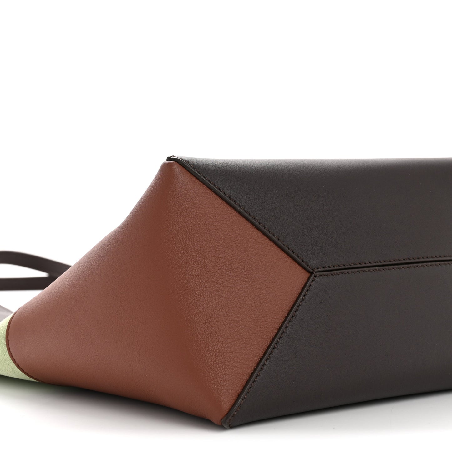 Calfskin Suede Medium Puzzle Fold Tote Chocolate Tan