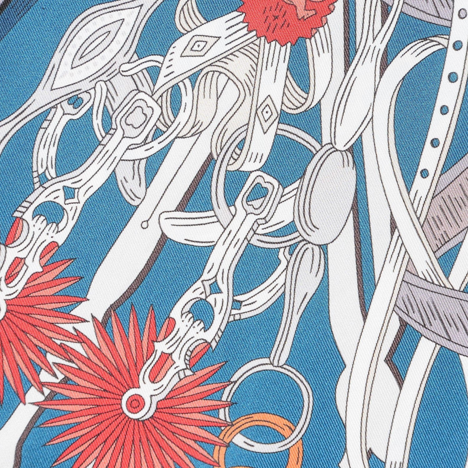 Hermes Silk Bouquets Selliers Maxi Twilly Rouge Bleu Black 5 of 7