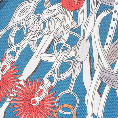 Hermes Silk Bouquets Selliers Maxi Twilly Rouge Bleu Black 5 of 7