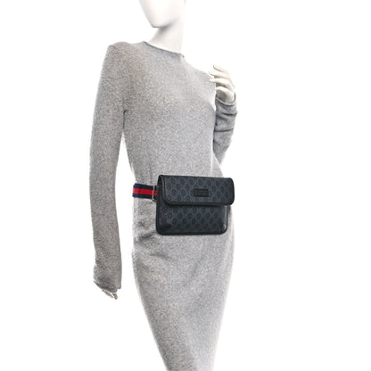 Gucci GG Supreme Monogram Web Slim Belt Bag Black Grey 2 of 11