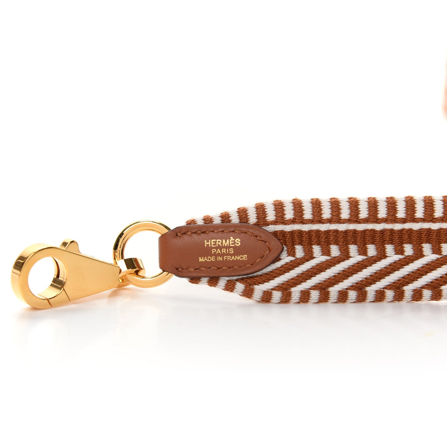 Toile Swift 25mm Sangle ZigZag Shoulder Strap Gold White