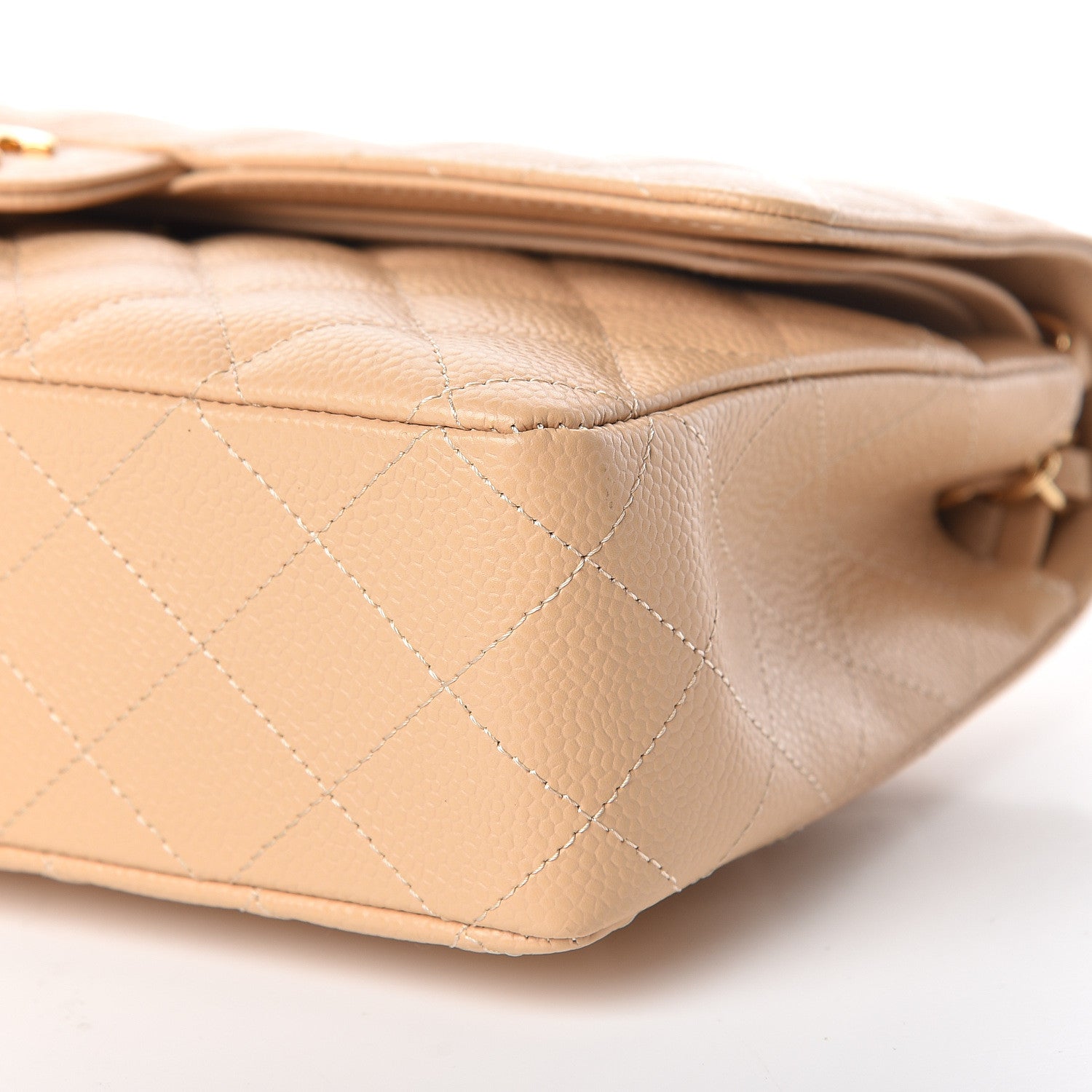 Chanel Caviar Quilted Medium Double Flap Light Beige 10 of 11