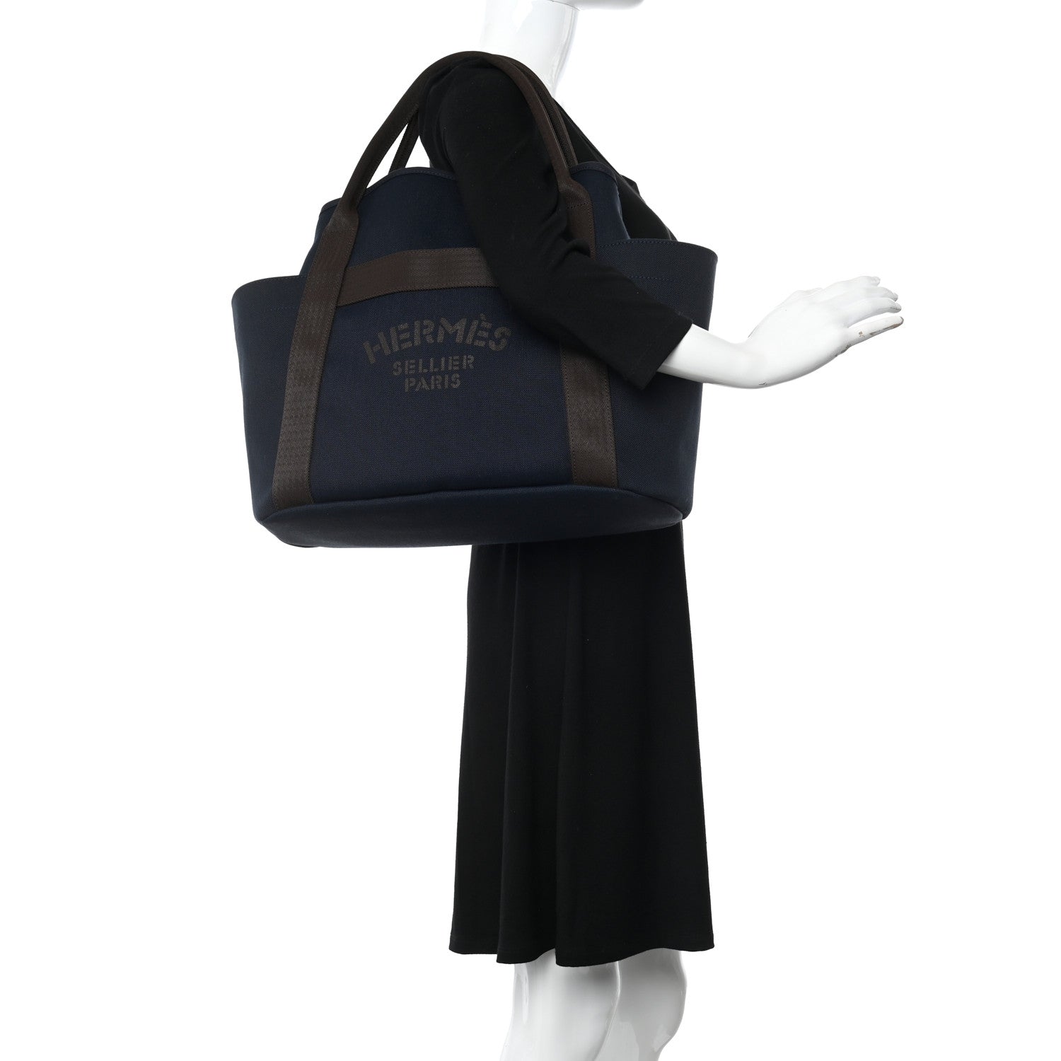 Hermes Toile Sac De Pansage Groom Bleu Navy Feu 2 of 12