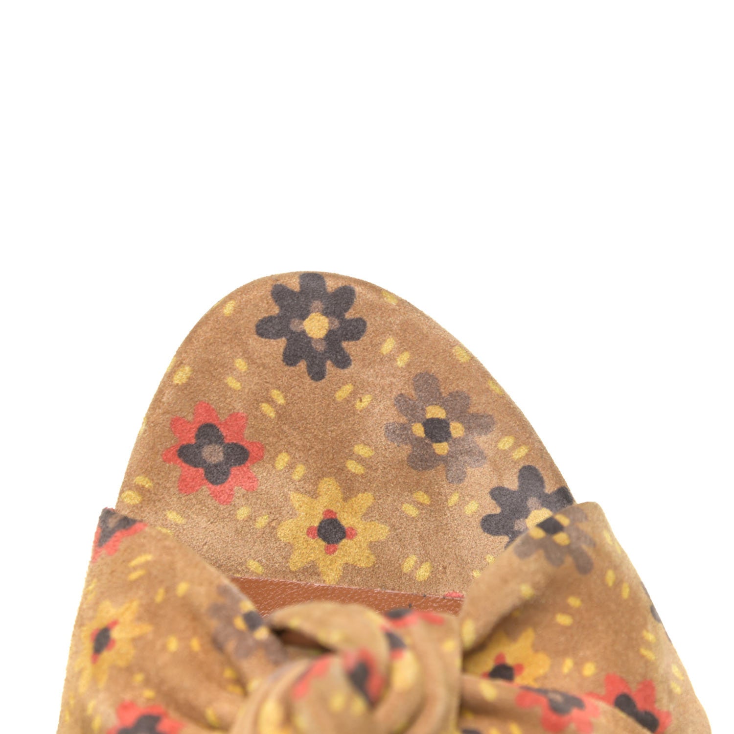 Saint Laurent Bianca Floral Suede Slide Sandals 37.5 Beige Multicolor 14 of 15