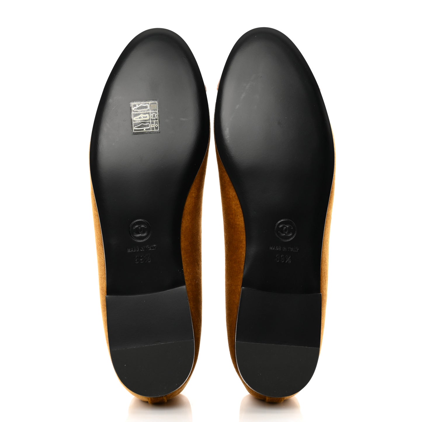 Velvet Cap Toe CC Ballerina Flats 39.5 Brown Light Brown