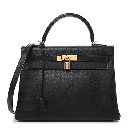 Hermes Chevre De Coromandel Kelly Retourne 32 Black 1 of 8
