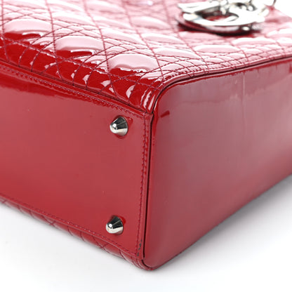 Christian Dior Patent Cannage Large Lady Dior Red 8 of 9