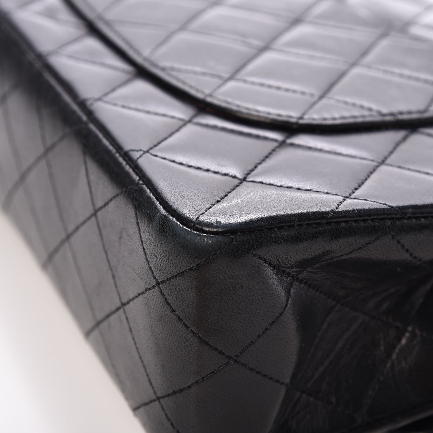 Chanel Lambskin Quilted Medium Double Flap Black 13 of 14