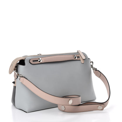 Fendi Vitello Dolce Monster Eyes Inlay Studded Medium By The Way Boston Bag Grigio Perla Nuvola Multicolor 3 of 10