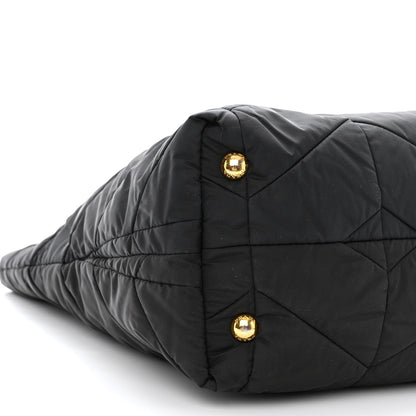 Prada Tessuto Nylon Chevron Quilted Chain Tote Black 10 of 13