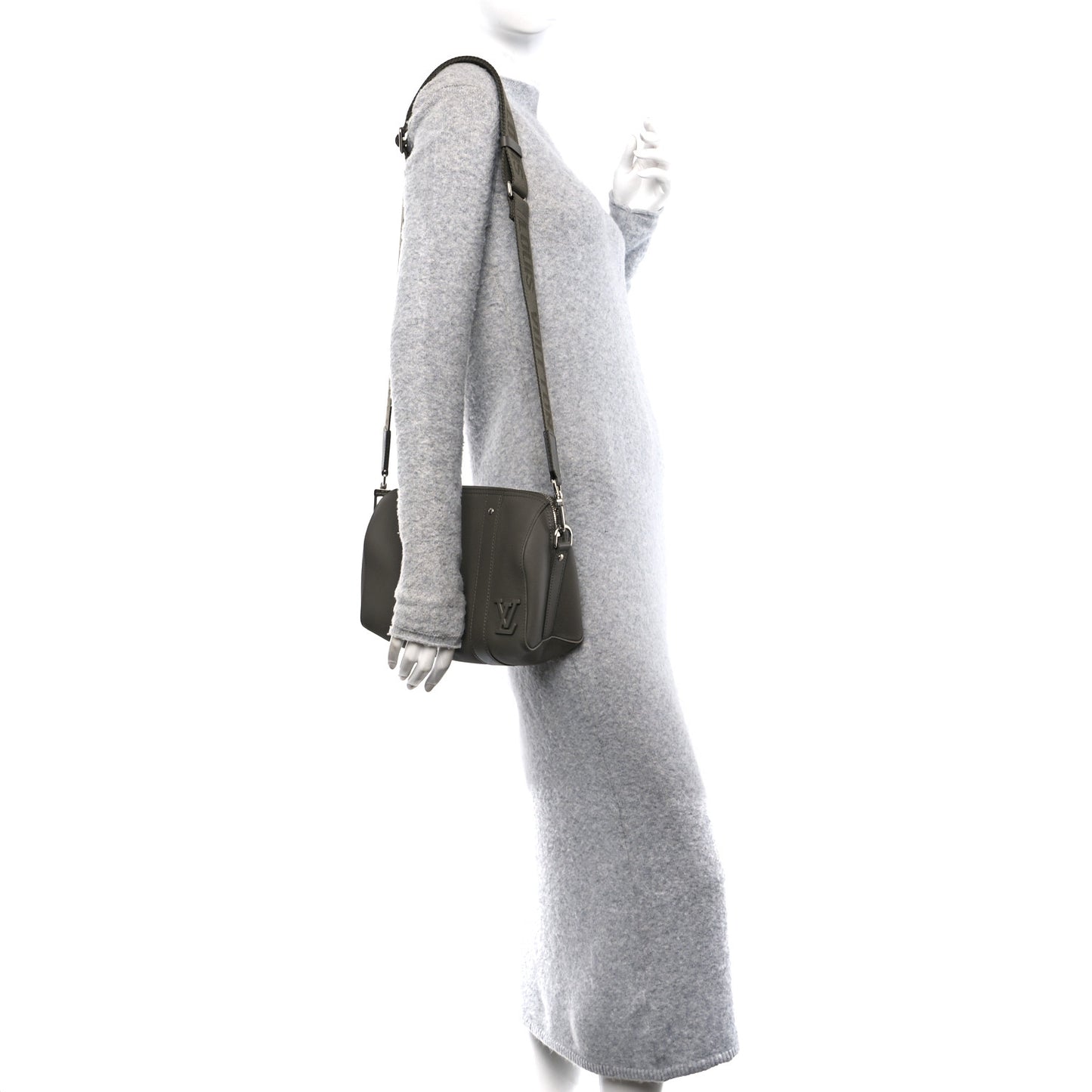 Grained Calfskin Aerogram City Keepall Gris