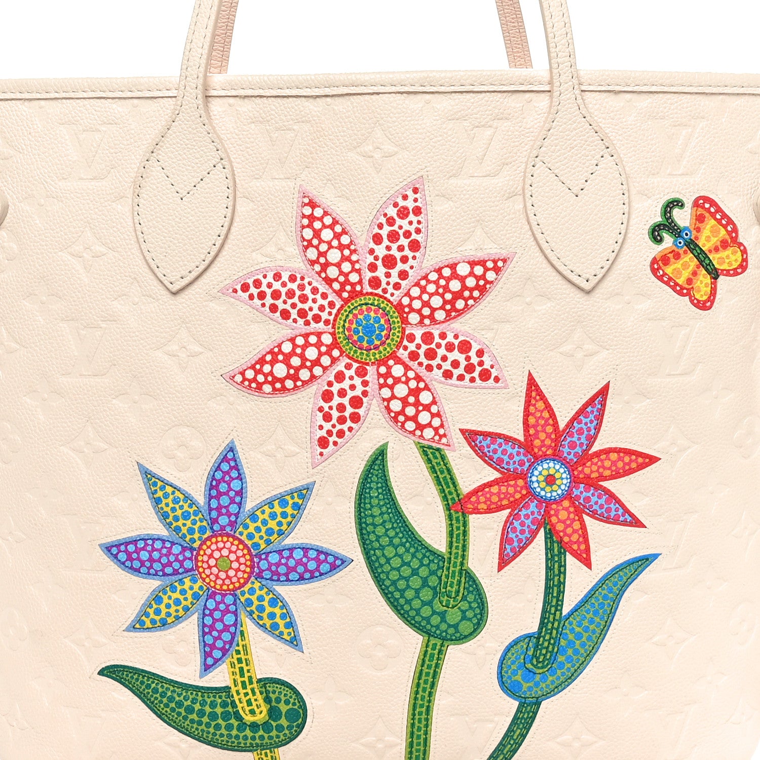 Louis Vuitton LV X YK Empreinte Inlaid Kusama Flowers Neverfull MM Quartz 8 of 10