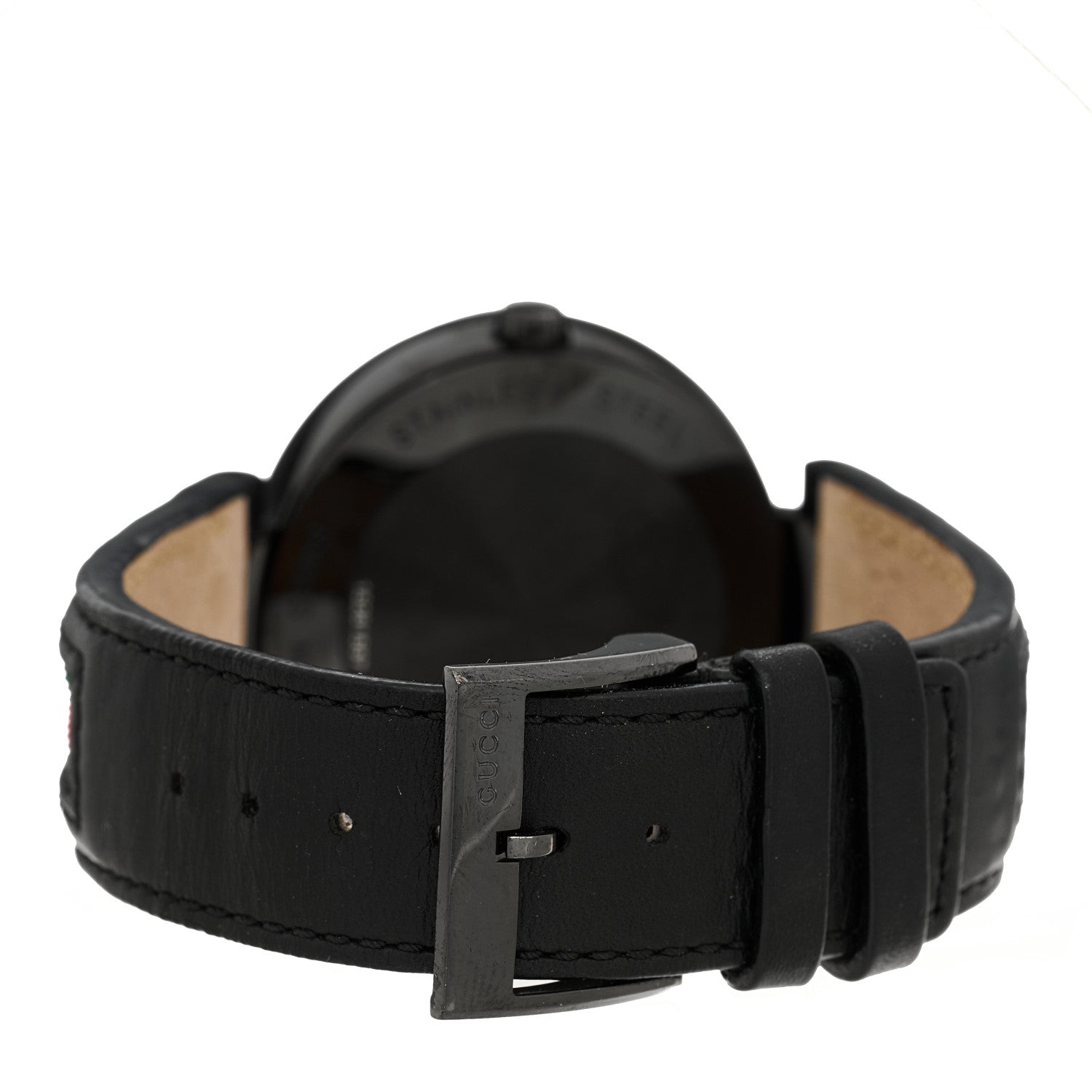 Gucci Stainless Steel Calfskin 42mm Interlocking Web G Quartz Watch Black 3 of 4