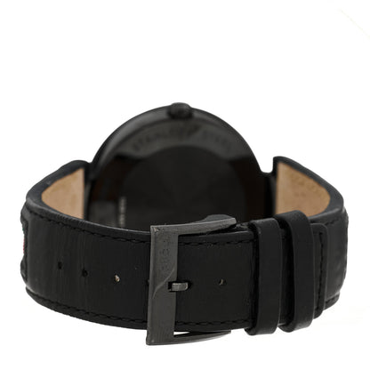 Gucci Stainless Steel Calfskin 42mm Interlocking Web G Quartz Watch Black 3 of 4