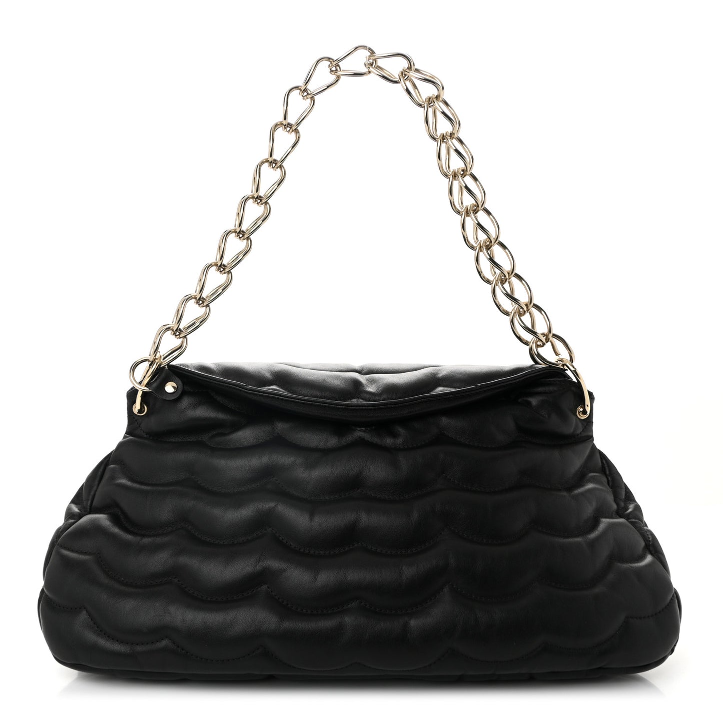 Quilted Calfskin Juana Shoulder Bag Black