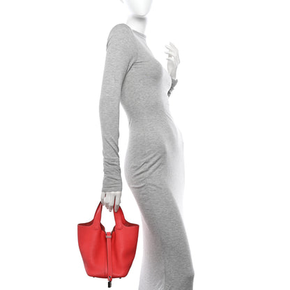 Hermes Taurillon Clemence Picotin Lock 18 PM Rose Jaipur 3 of 11