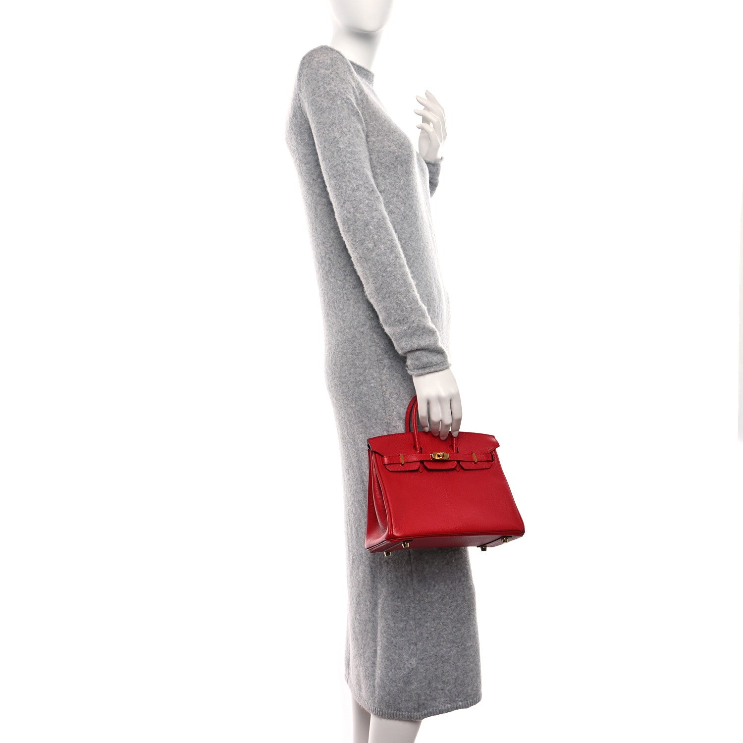 Hermes Chevre Mysore Horseshoe Birkin 25 Rouge Casaque Prune Rouge Casaque Capucine 2 of 12