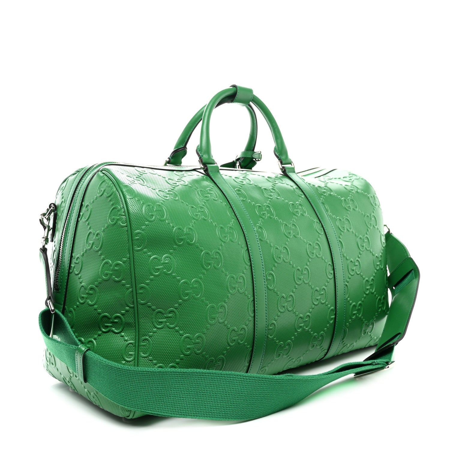 Gucci Calfskin GG Tennis Embossed Duffle Bag New Shamarock 2 of 9