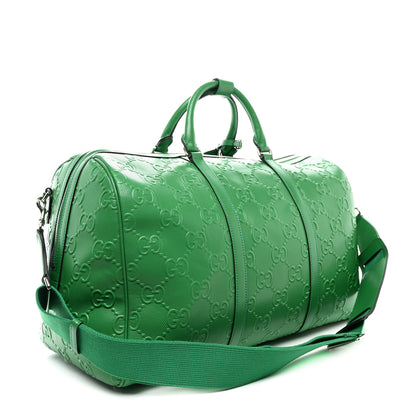 Gucci Calfskin GG Tennis Embossed Duffle Bag New Shamarock 2 of 9