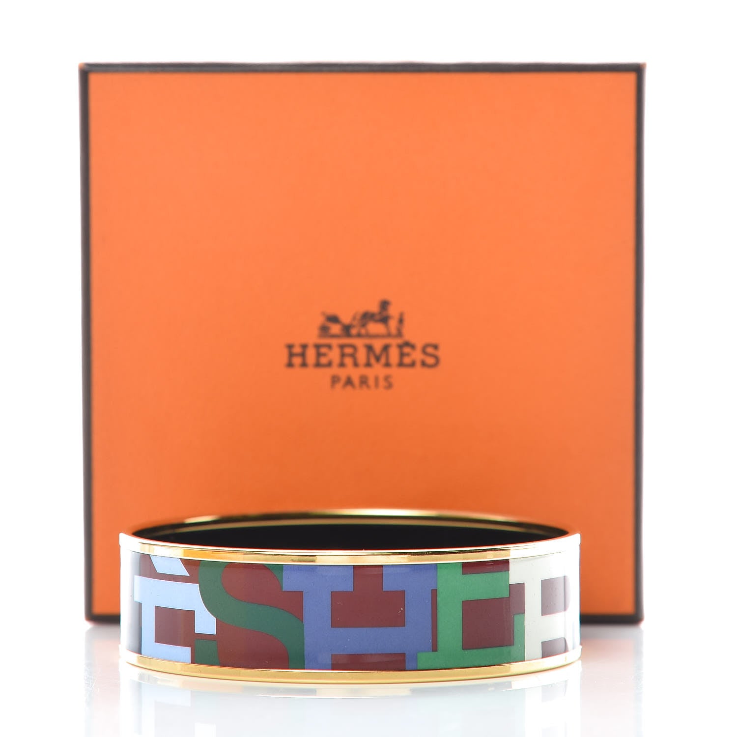 Hermes Enamel Printed Wide Capitales Bracelet 70 6 of 6
