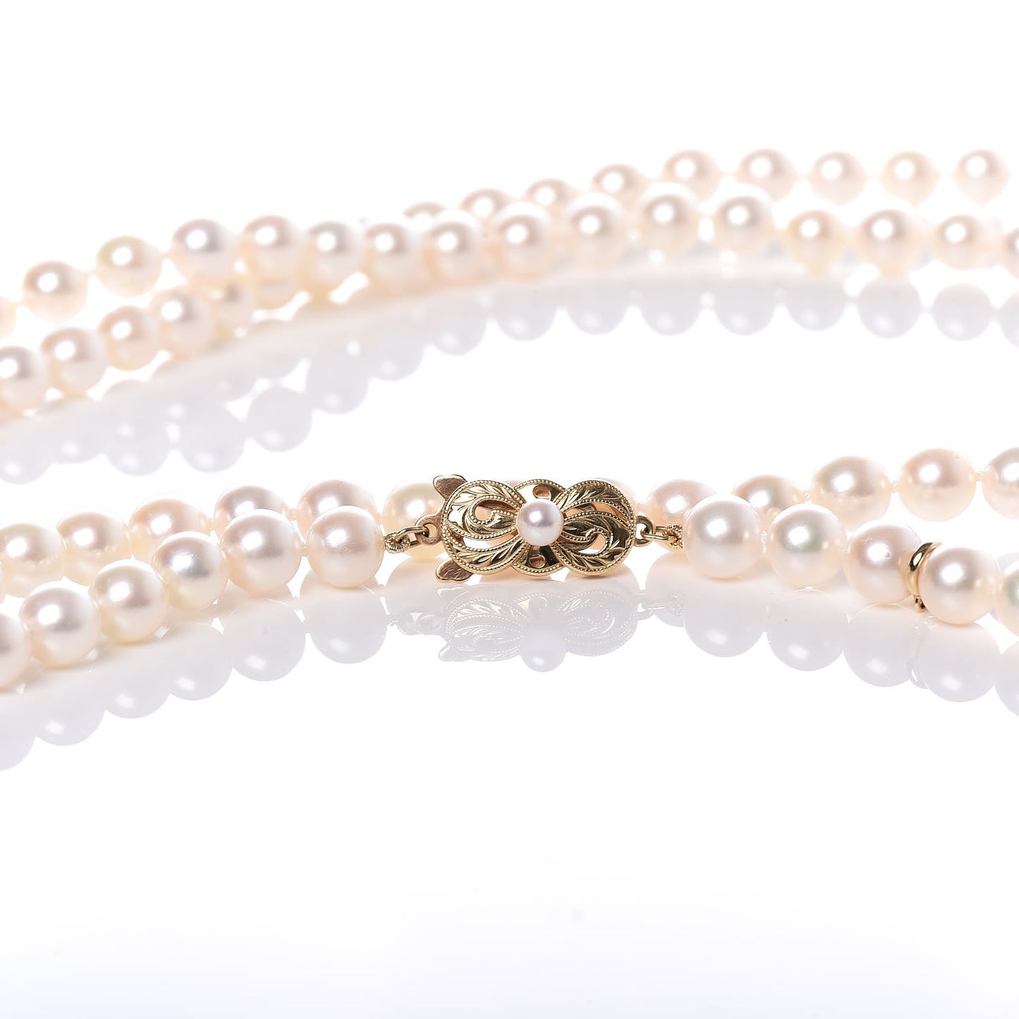 18K Yellow Gold Akoya Pearl 6.5-7mm Necklace 40.5