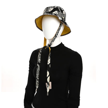 Gucci X THE NORTH FACE Nylon Reversible Self-Tie Bucket Hat M Black Yellow 2 of 16