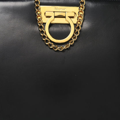 Salvatore Ferragamo Calfskin Diana Chain Shoulder Bag Black 7 of 10