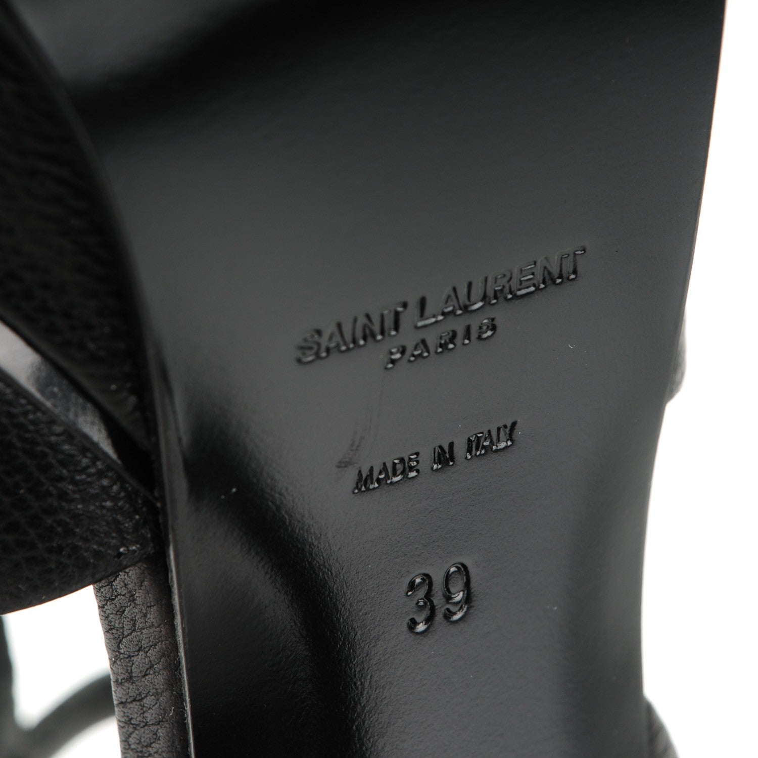 Saint Laurent Calfskin Tribute 105 Platform Sandals 39 Black 6 of 8