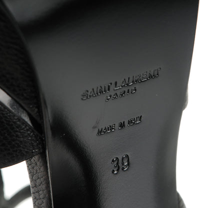 Saint Laurent Calfskin Tribute 105 Platform Sandals 39 Black 6 of 8