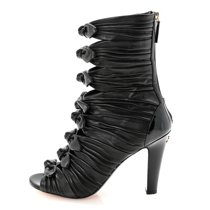 Chanel Lambskin Patent Bows Boots 39.5 Black 1 of 9