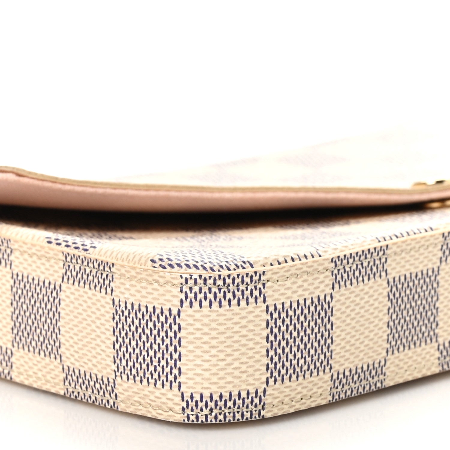 Louis Vuitton Damier Azur Pochette Felicie Chain Wallet Rose Ballerine 10 of 12
