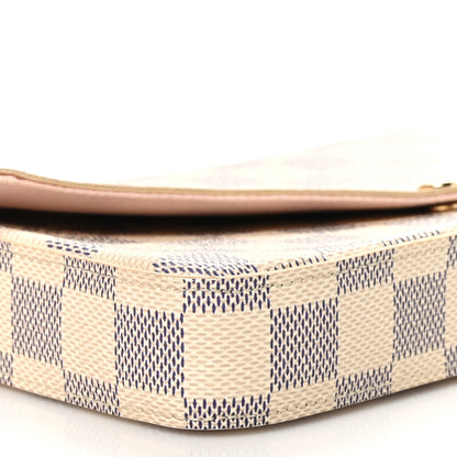 Louis Vuitton Damier Azur Pochette Felicie Chain Wallet Rose Ballerine 10 of 12