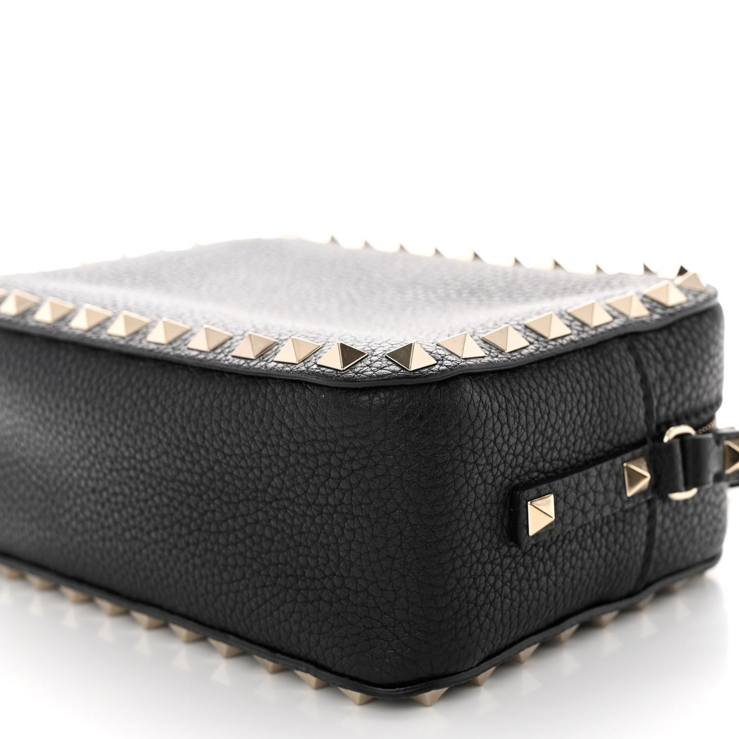 Calfskin Rockstud Camera Crossbody Bag Black