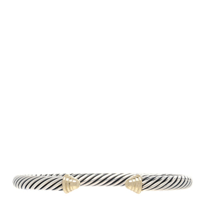 David Yurman Sterling Silver 14K Yellow Gold 5mm Cable Classics Bracelet 1 of 5