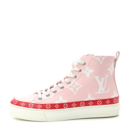 Louis Vuitton Monogram Giant Stellar Sneaker Boots 38 Rose Rouge 1 of 10