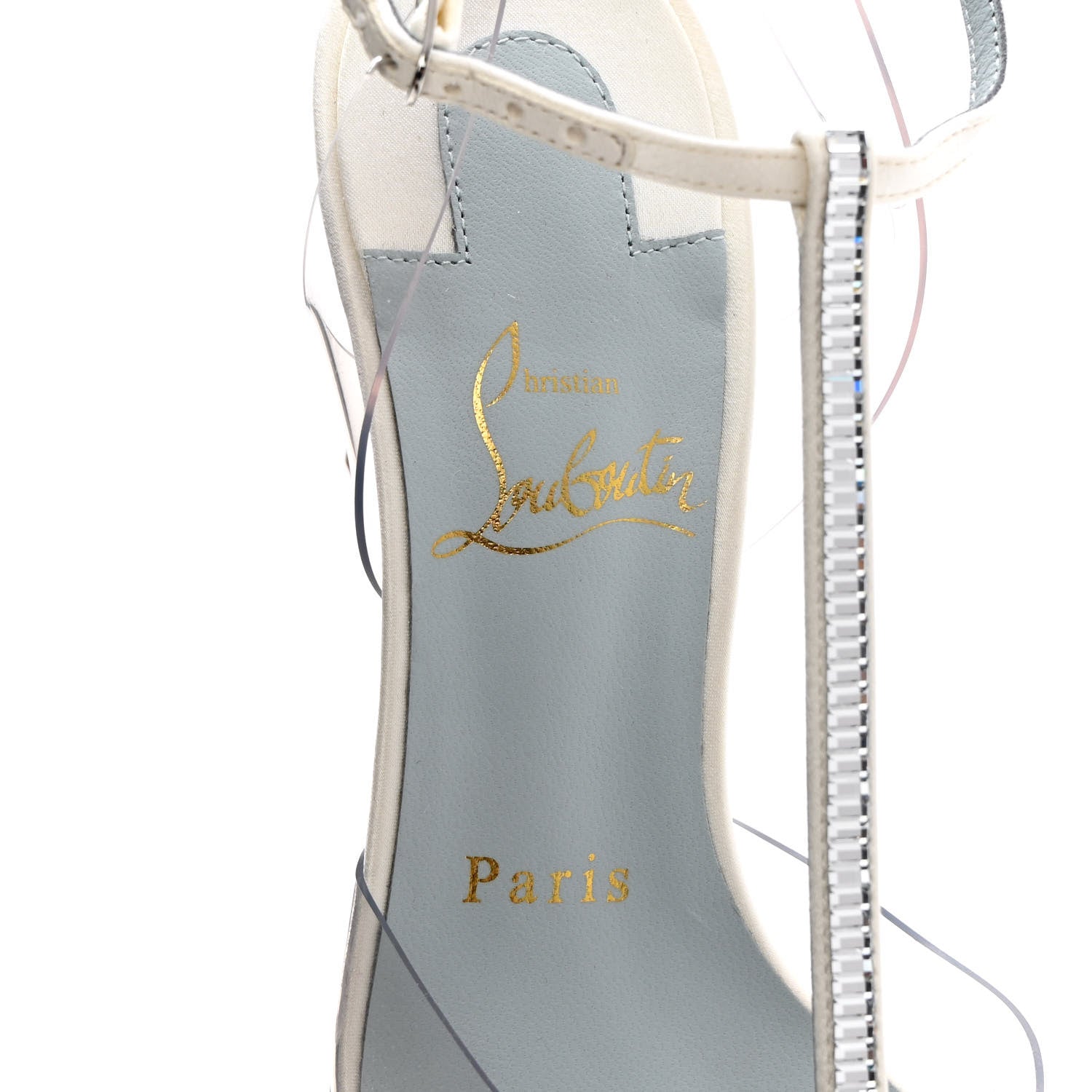 Christian Louboutin Kid PVC Crystal Nosy 85 Pumps 35 White 6 of 11