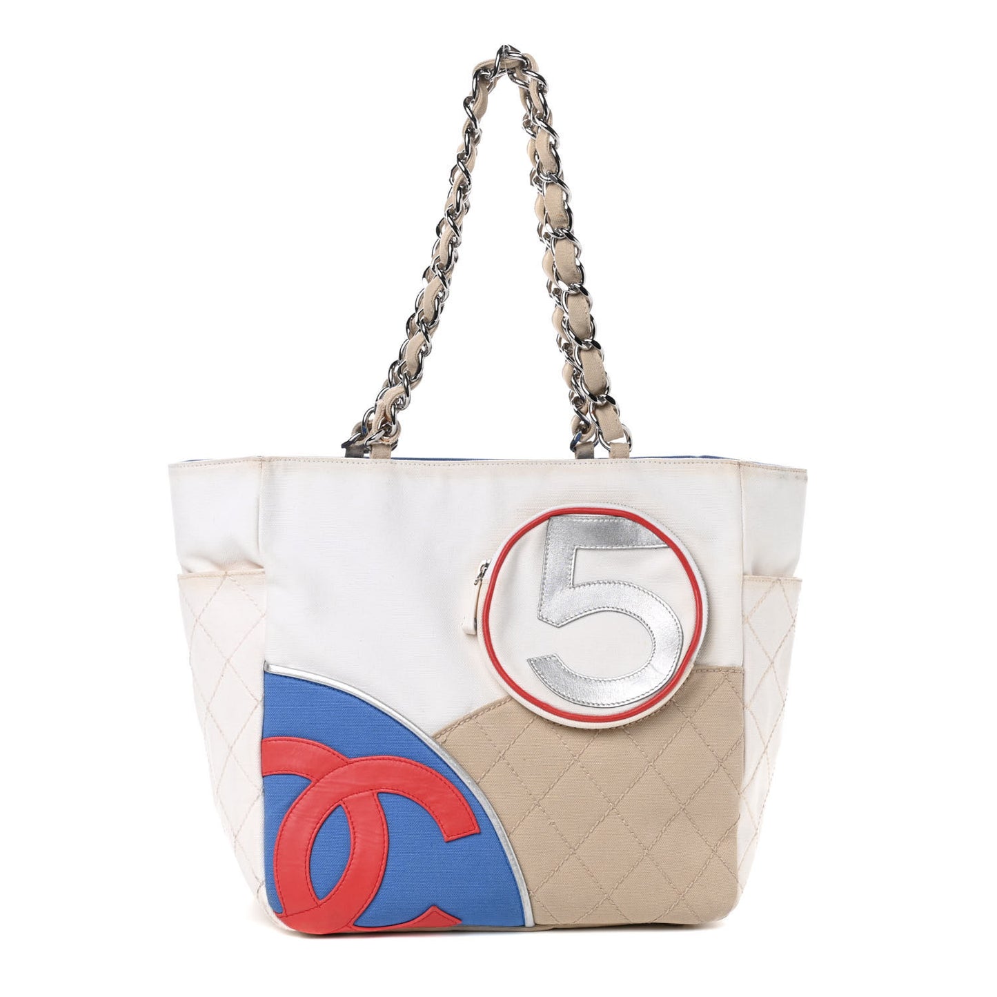 Canvas Quilted N°5 Shopping Tote Beige